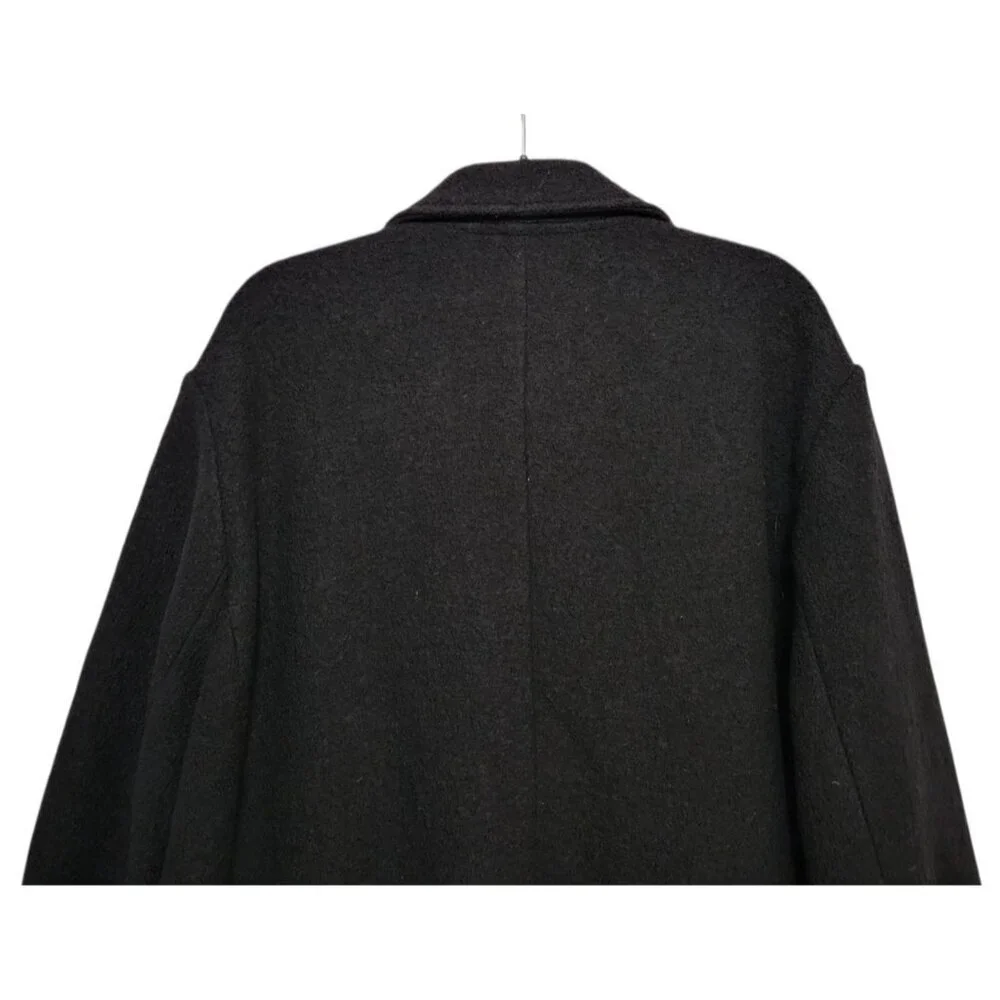 J. Crew Daphne Topcoat Italian Boiled Wool Black Coat